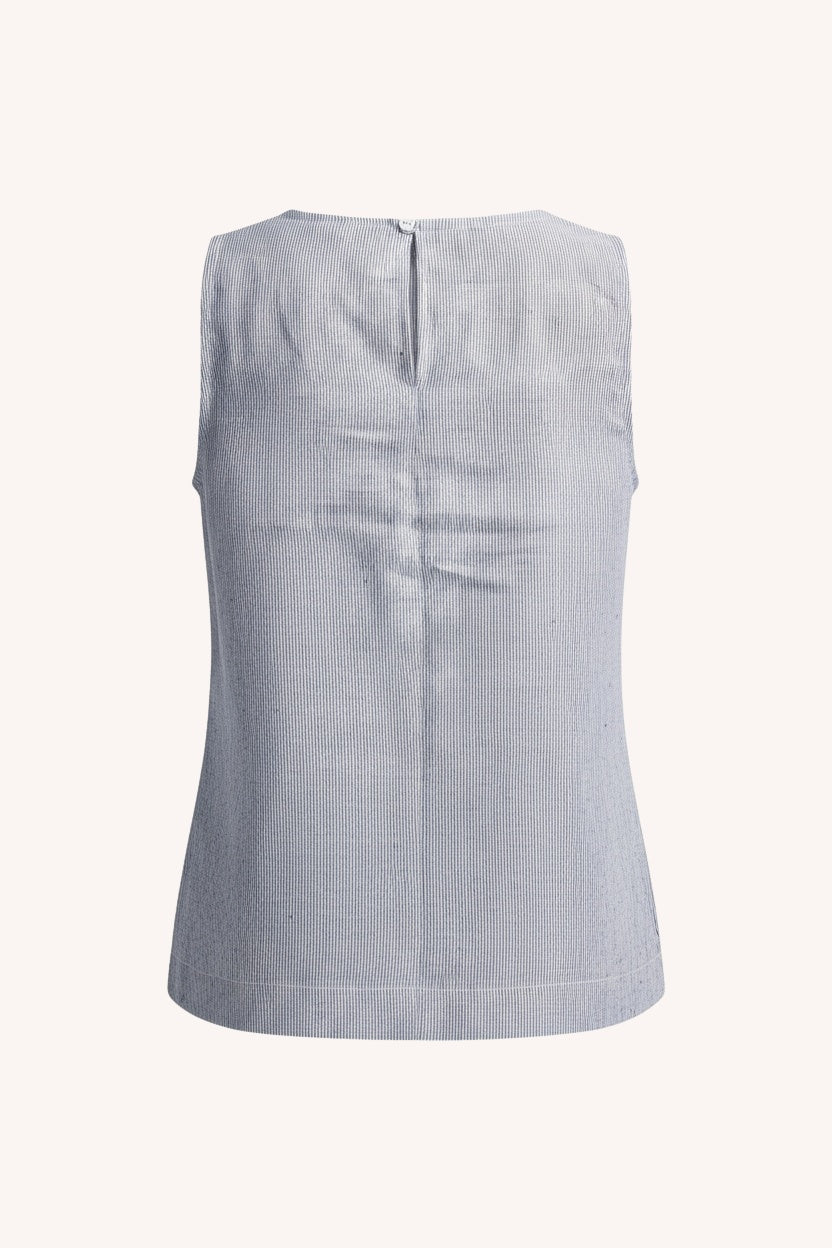Front-tie Top | Linen Stripes