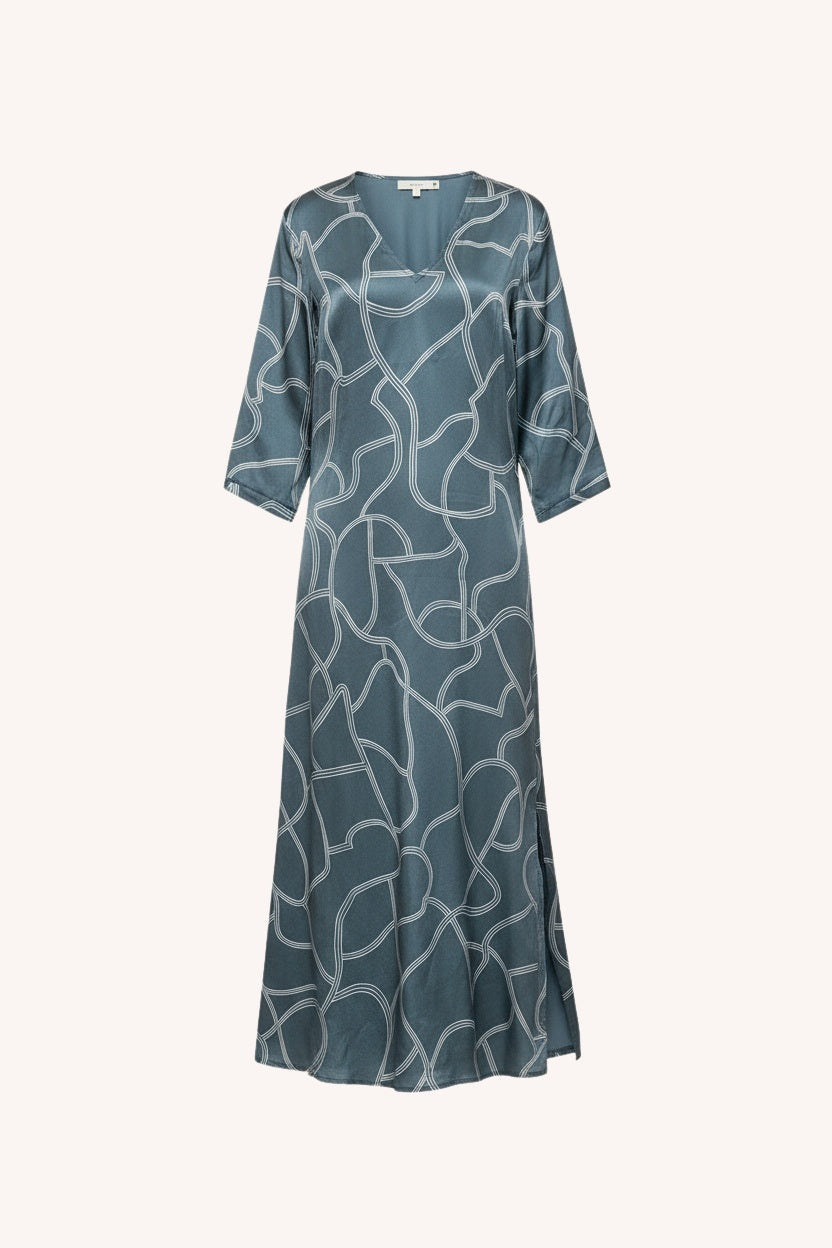 Maxi Dress with Side Slits | Abstract Stripes