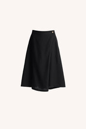 Overlap Midi Skirt | Black
