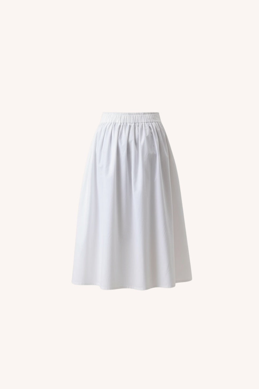 Overlap Midi Skirt | White