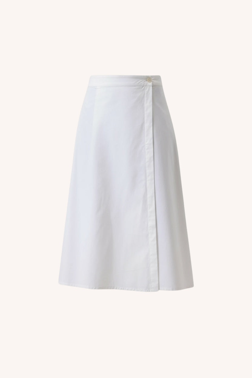 Overlap Midi Skirt | White