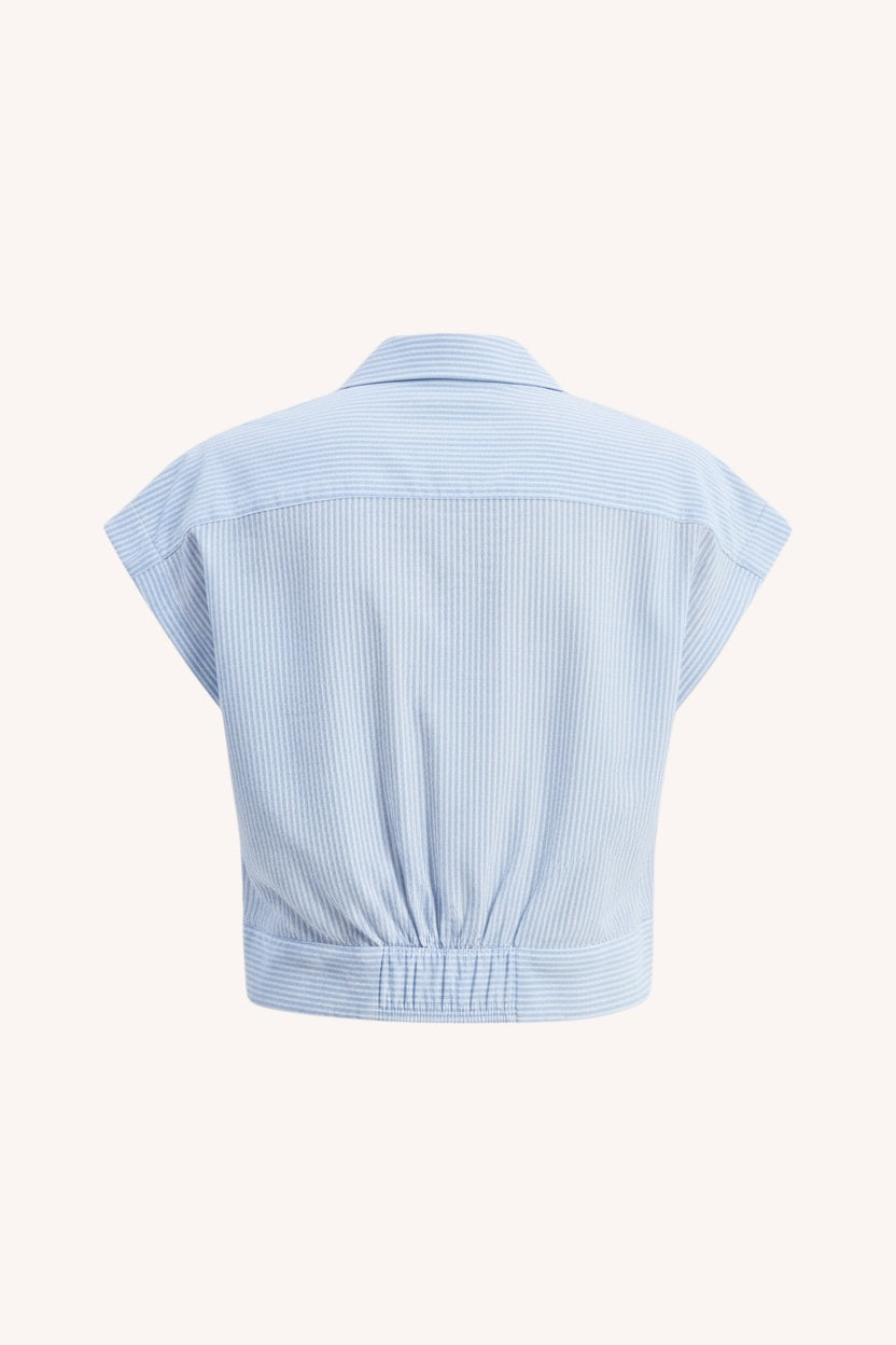Oversized Crop Shirt | Classic Stripes