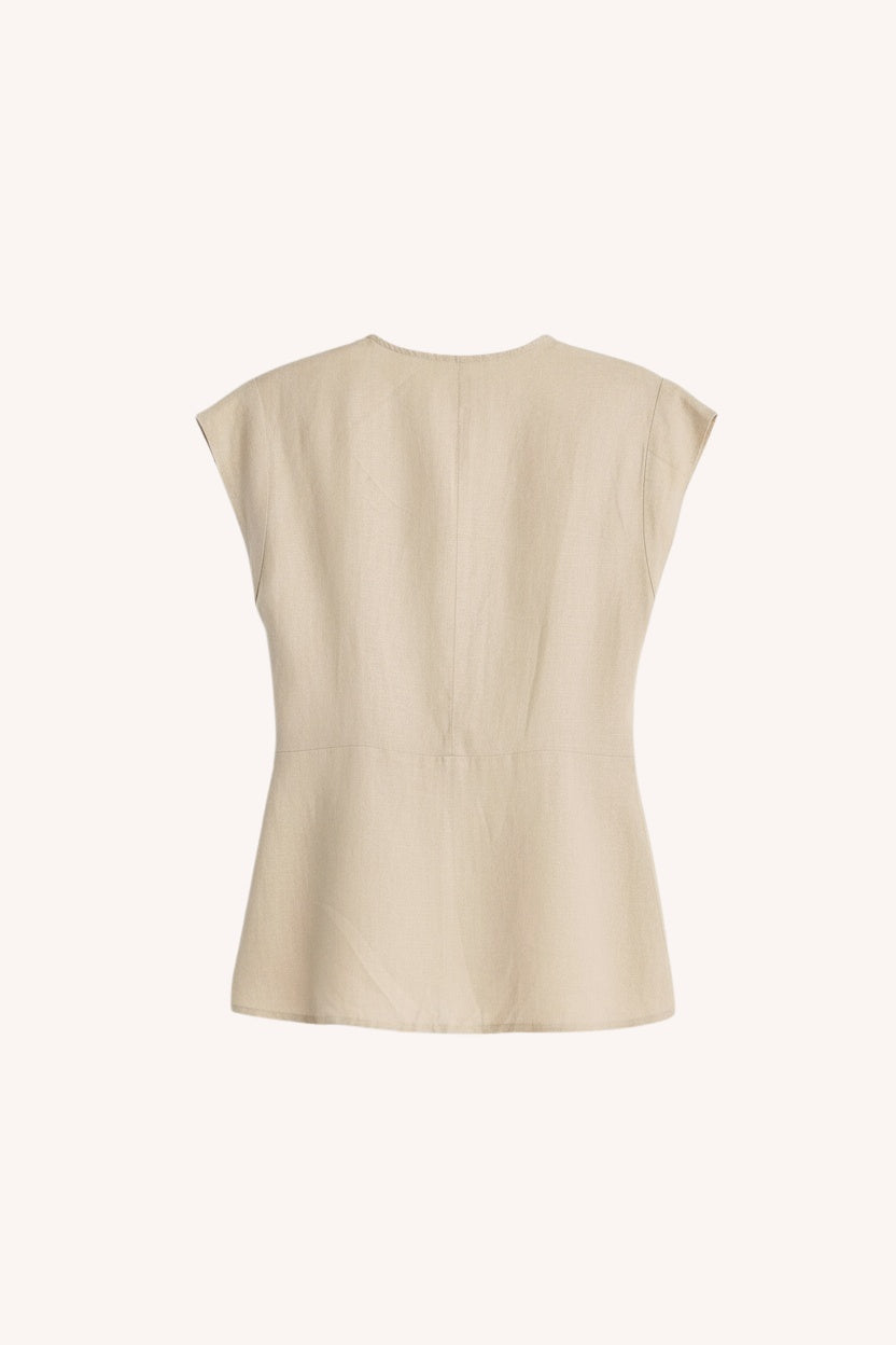 Power Moves Short Sleeve Top | Neutral Beige