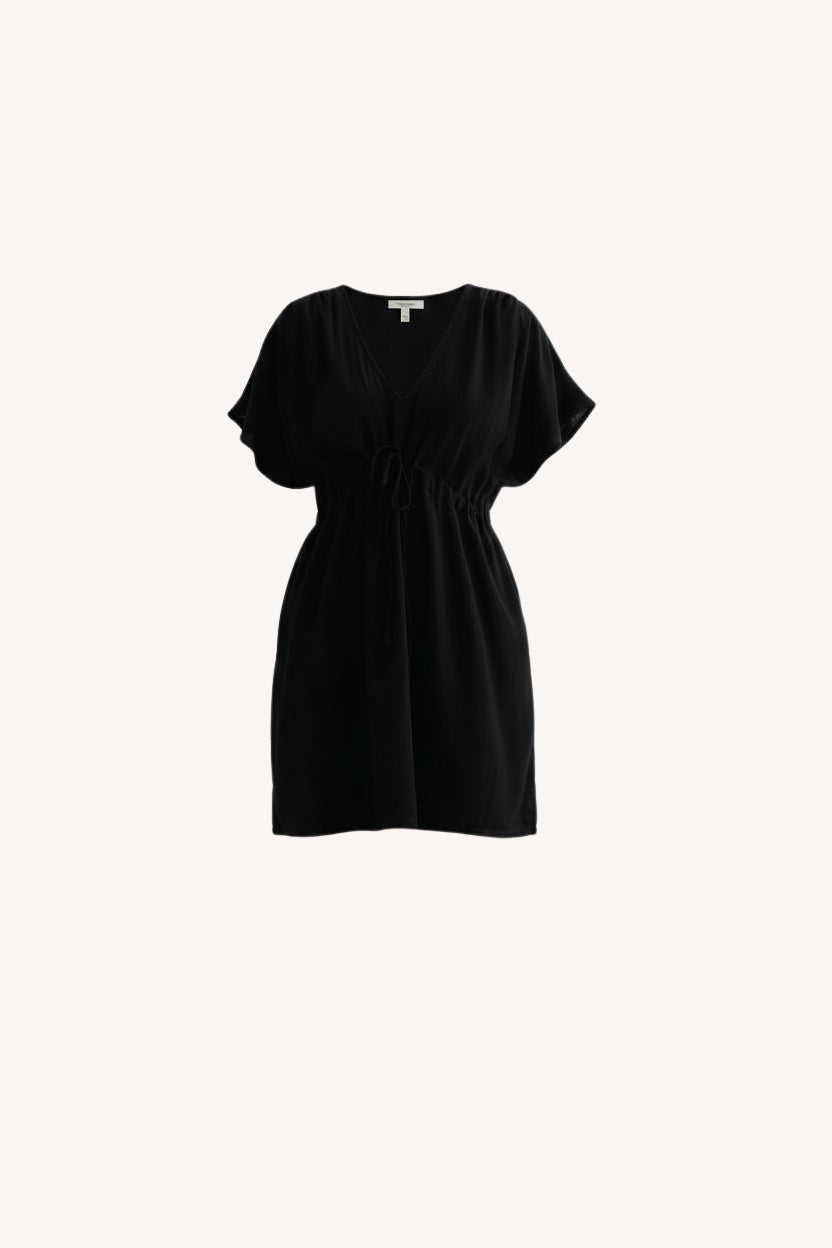 Short Gathered Dress | Black
