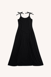Tie-Detail Maxi Dress | Black
