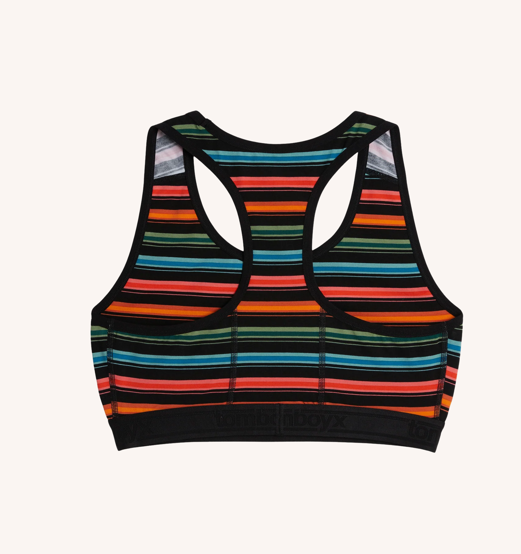 Racerback Soft Bra | Retro Rainbow Stripe