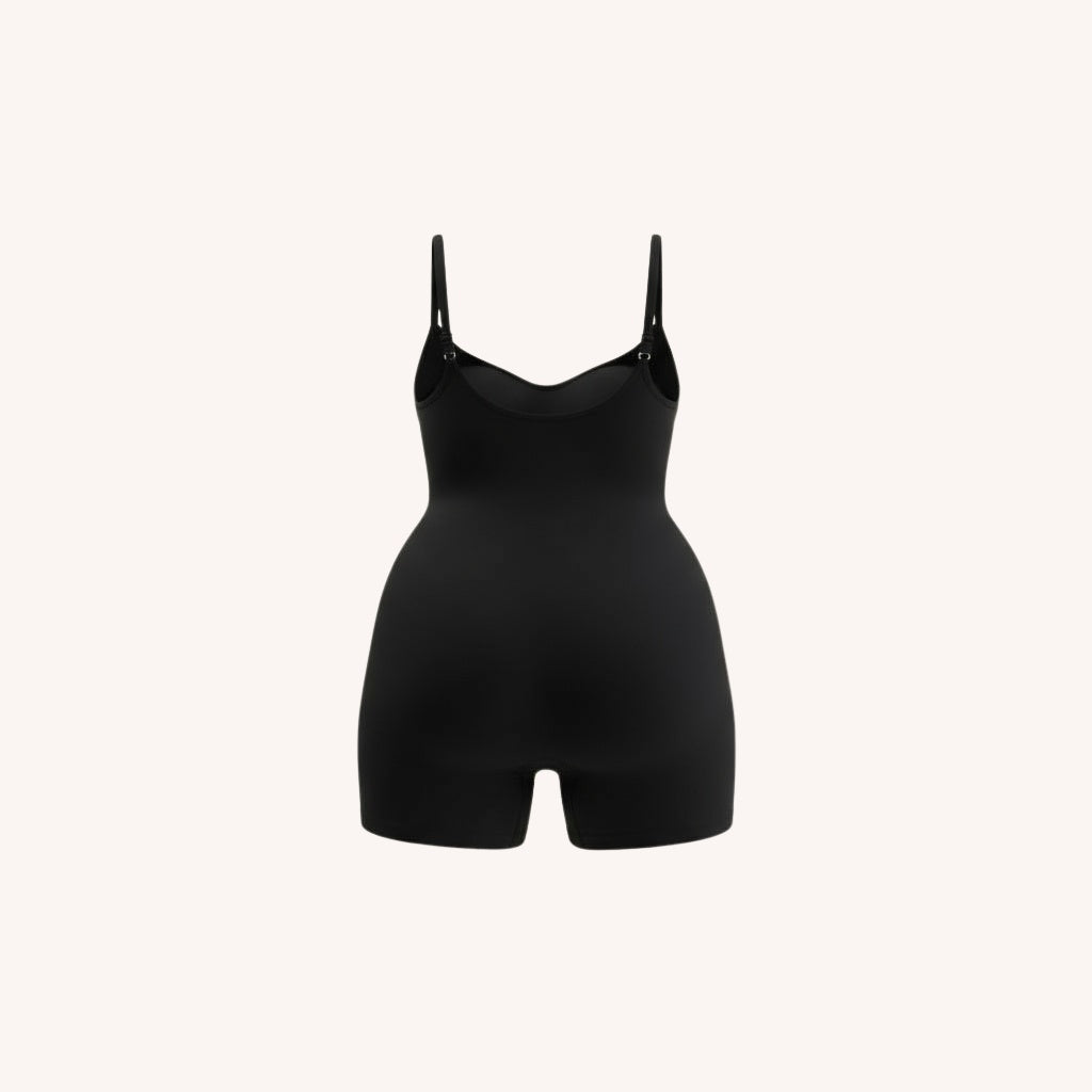 Mid-Thigh Shapewear Bodysuit | Black